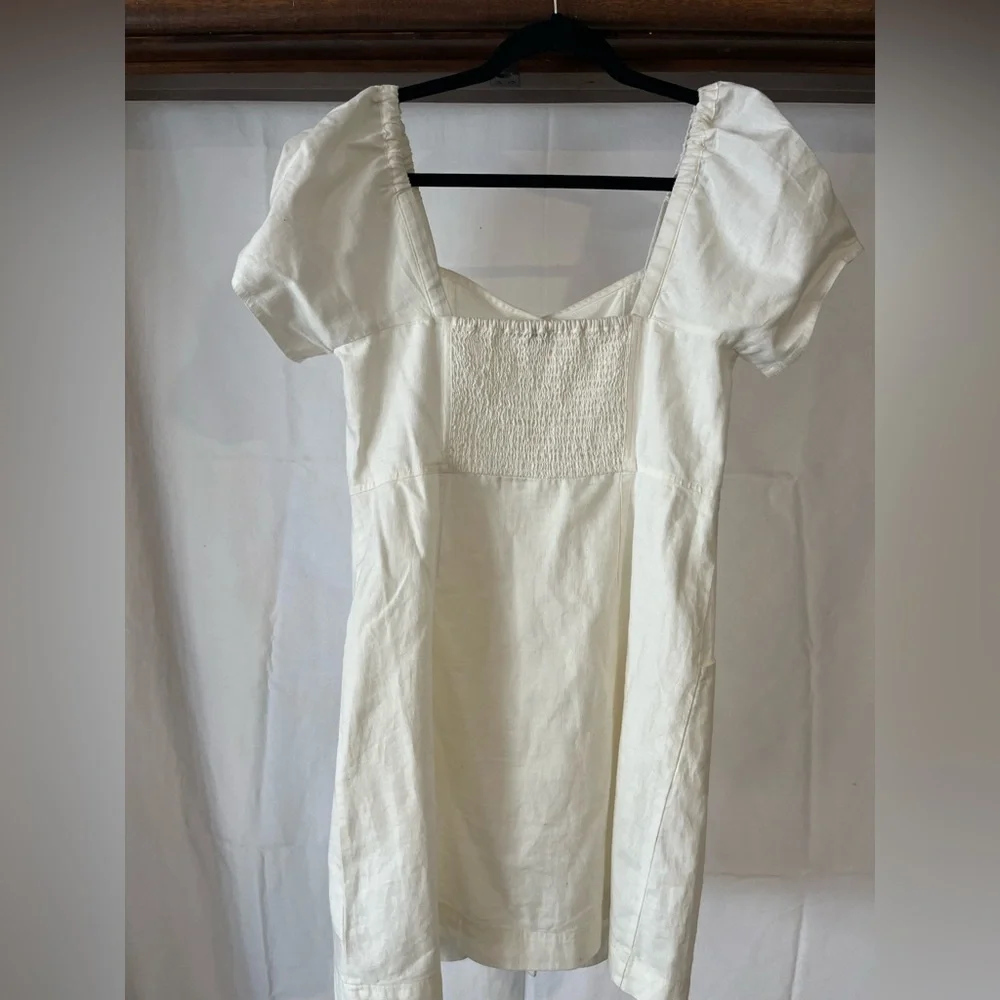 Madewell Linen-Cotton Puff-Sleeve Mini Dress - Picture 6 of 7